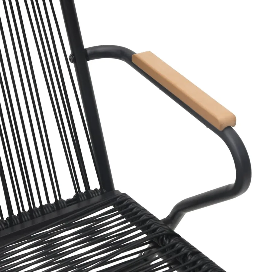 Ensemble à manger de jardin 7 pcs Noir Rotin PVC - 7