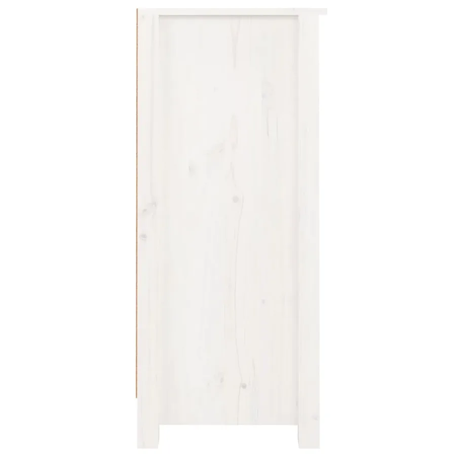 Buffet blanc 40x35x80 cm bois massif de pin - 6