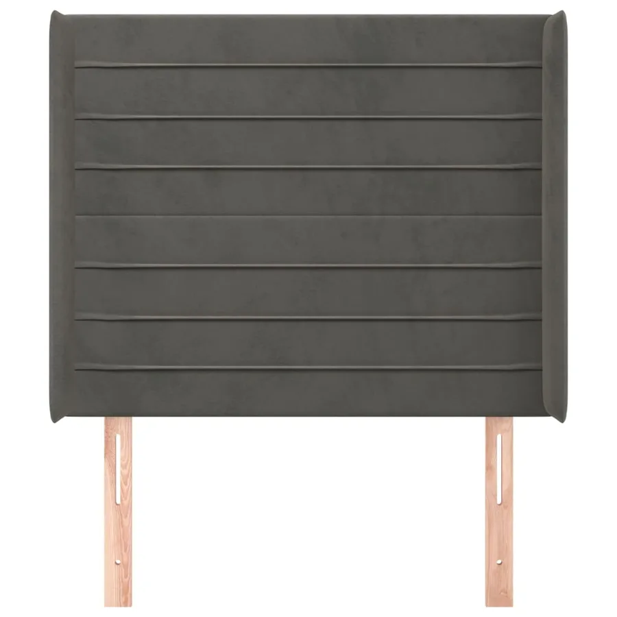 Tête de lit avec oreilles Gris foncé 103x16x118/128 cm Velours - 3