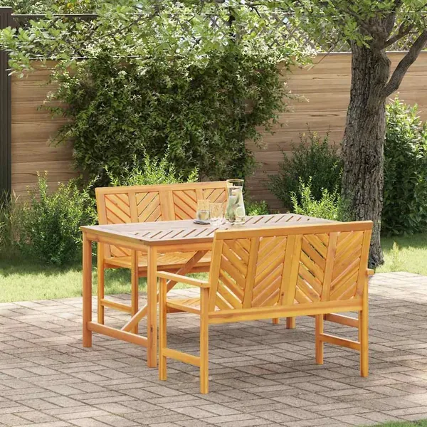 Ensemble de salle à manger pour jardin 3 pc Marron
