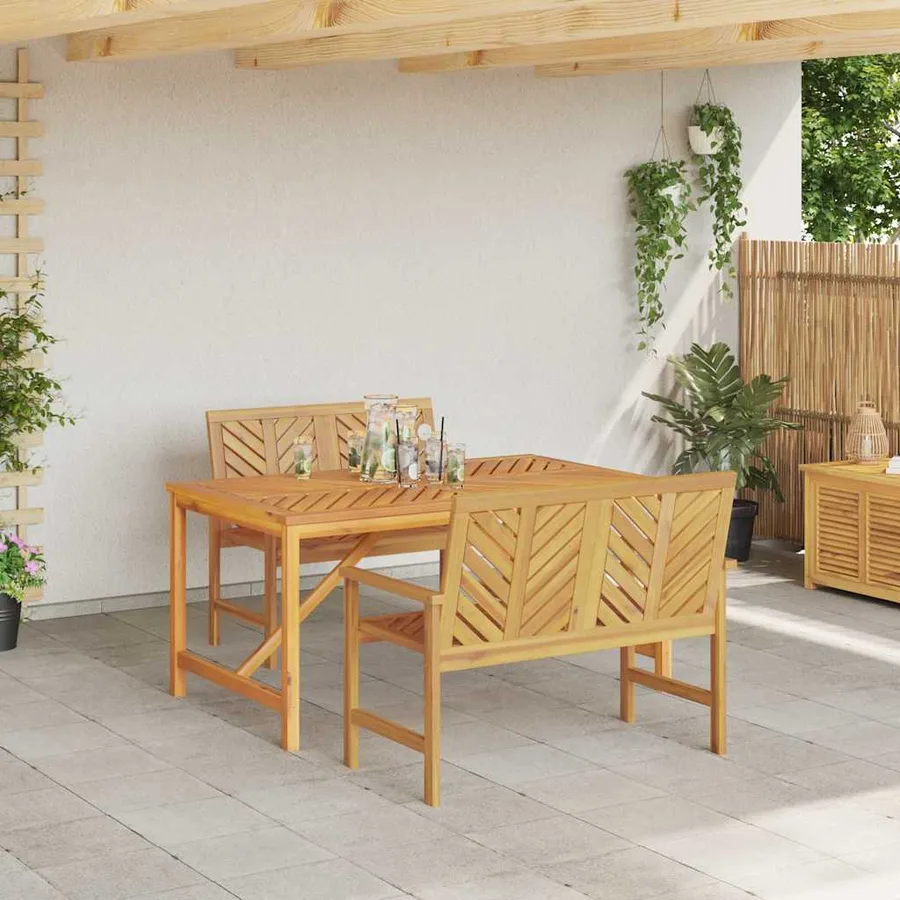 Ensemble de salle à manger pour jardin 3 pc Marron - 4