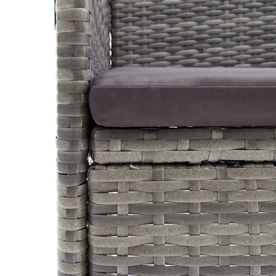 Ensemble à manger de jardin et coussins 5pcs Gris/noir - 6