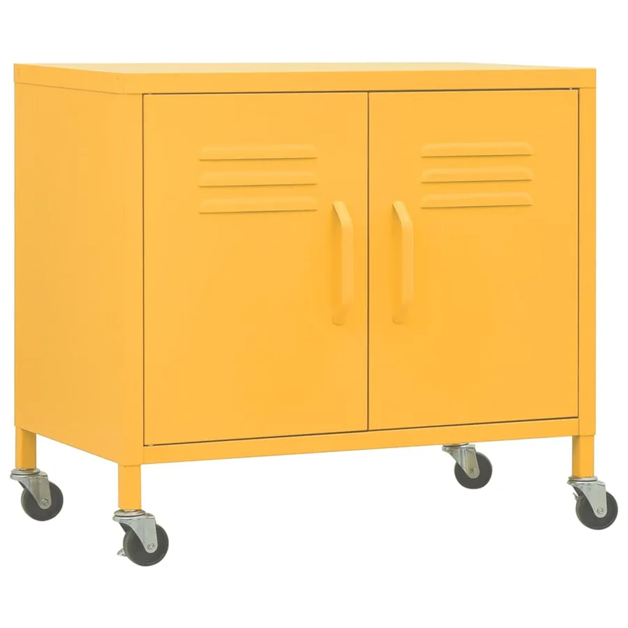 Armoire de rangement Jaune moutarde 60x35x56 cm Acier - 2