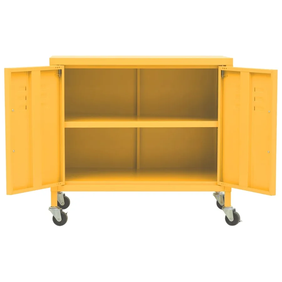 Armoire de rangement Jaune moutarde 60x35x56 cm Acier - 6
