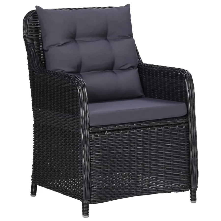 Ensemble à manger de jardin 3 pcs Noir - 6