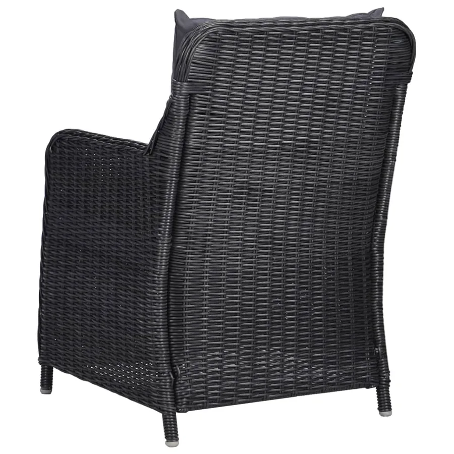 Ensemble à manger de jardin 3 pcs Noir - 9