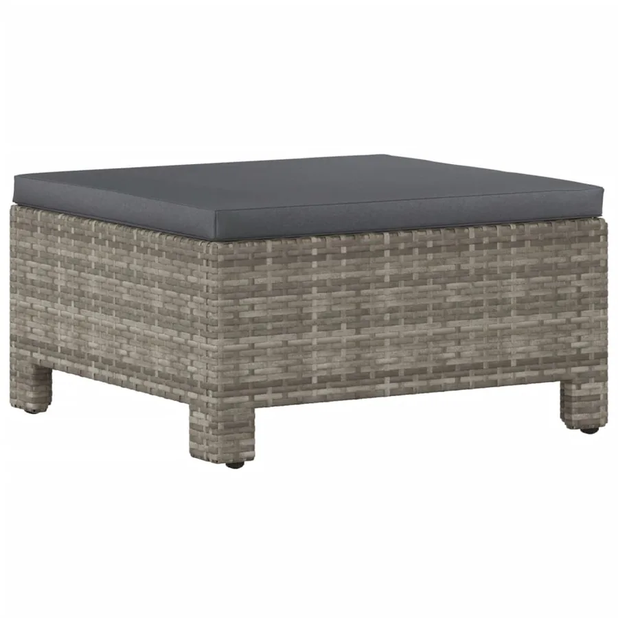 Salon de jardin 7 pcs avec coussins Gris Résine tressée - 7