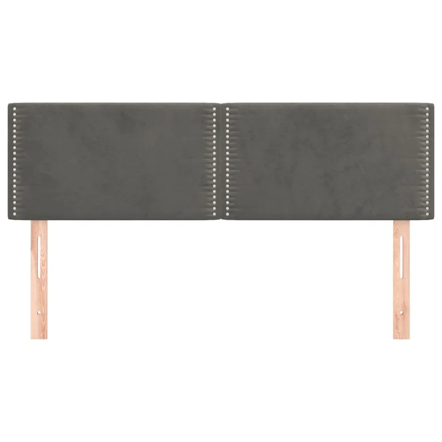 Têtes de lit Gris foncé 144x5x78/88 cm Velours - 3