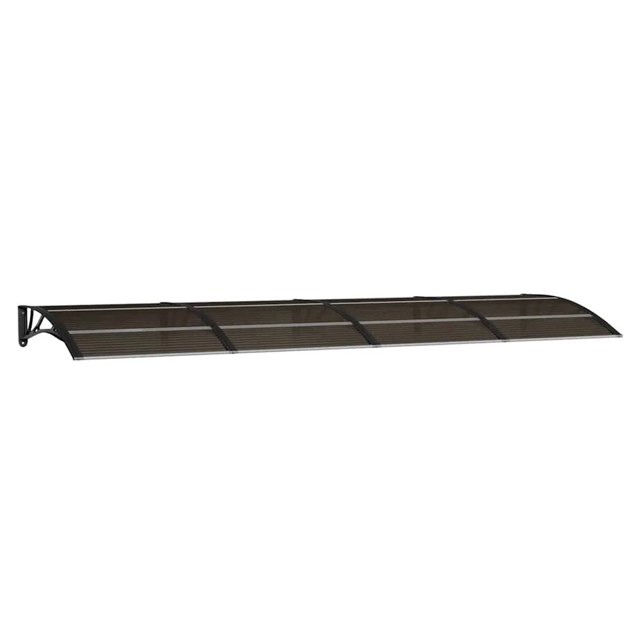 Auvent de porte noir 350 x 100 cm en polycarbonate - 2