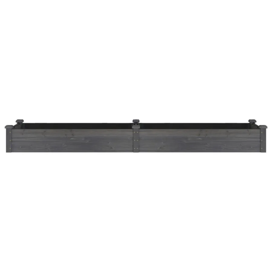 Lit surélevé de jardin doublure 240x60x25 cm bois massif sapin - 4