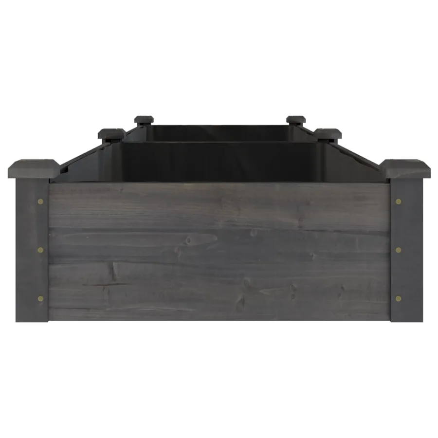 Lit surélevé de jardin doublure 240x60x25 cm bois massif sapin - 5