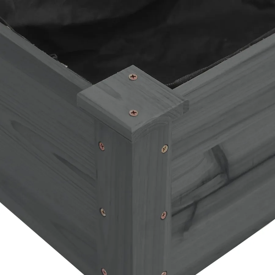 Lit surélevé de jardin doublure 240x60x25 cm bois massif sapin - 7