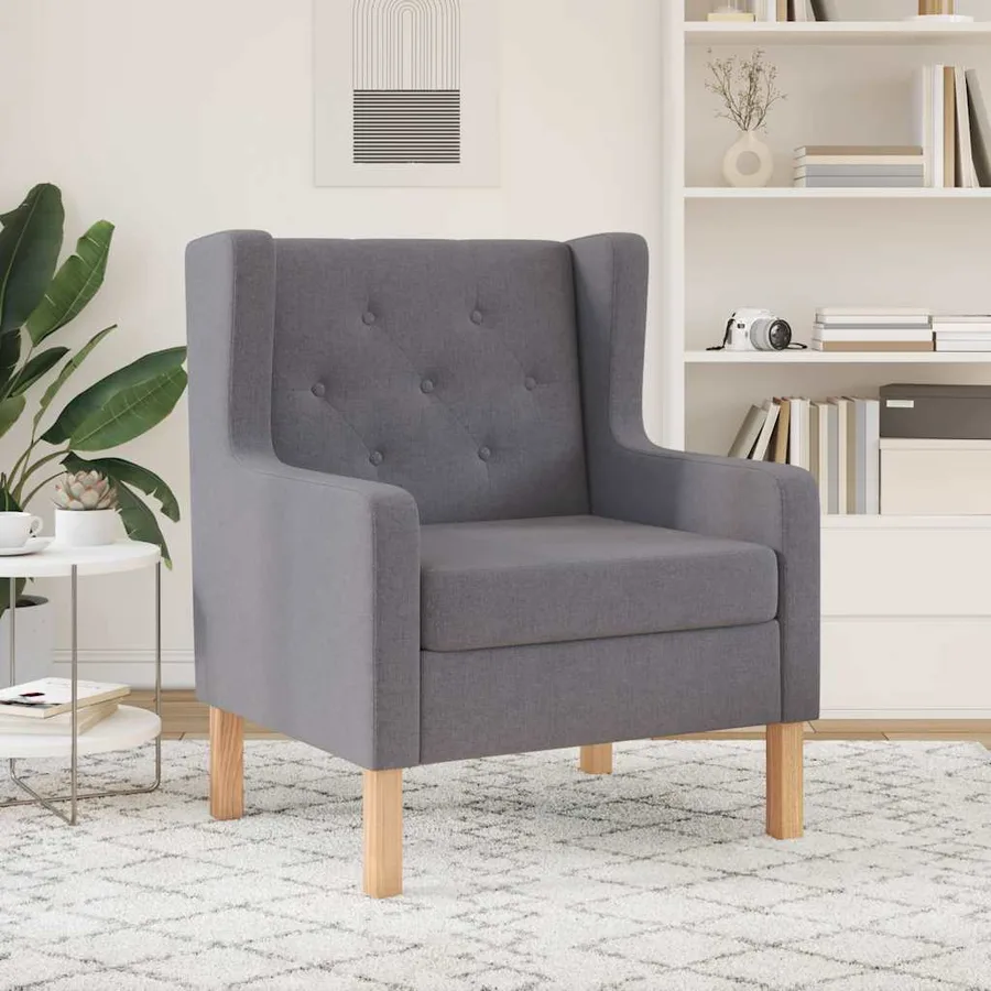 Fauteuil gris tissu - 3