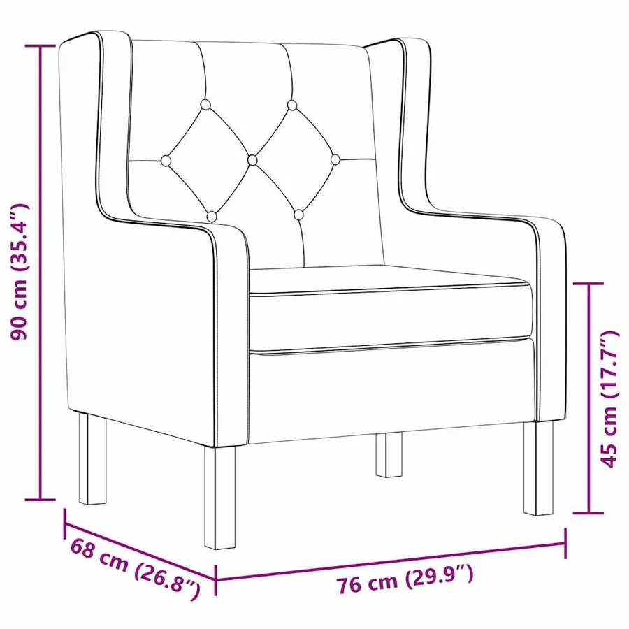 Fauteuil gris tissu - 9