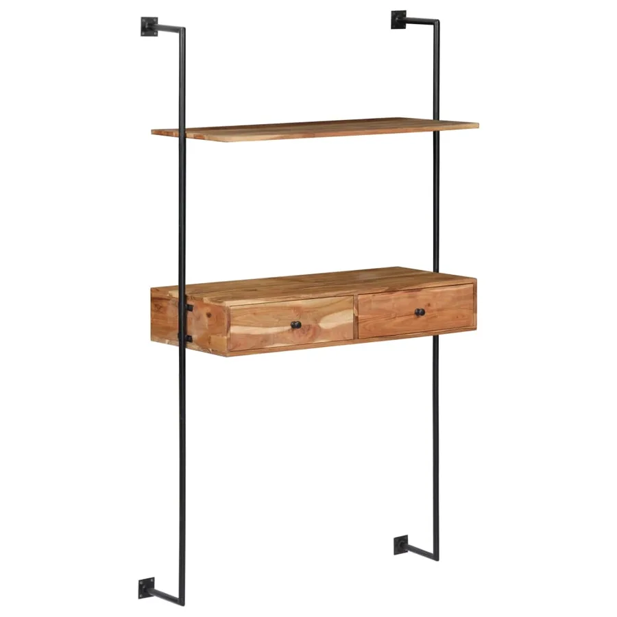 Bureau mural 90x40x170 cm Bois d'acacia solide - 10