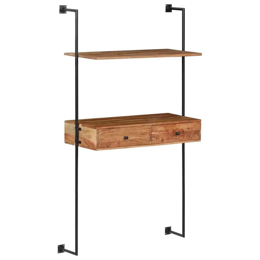 Bureau mural 90x40x170 cm Bois d'acacia solide - 11