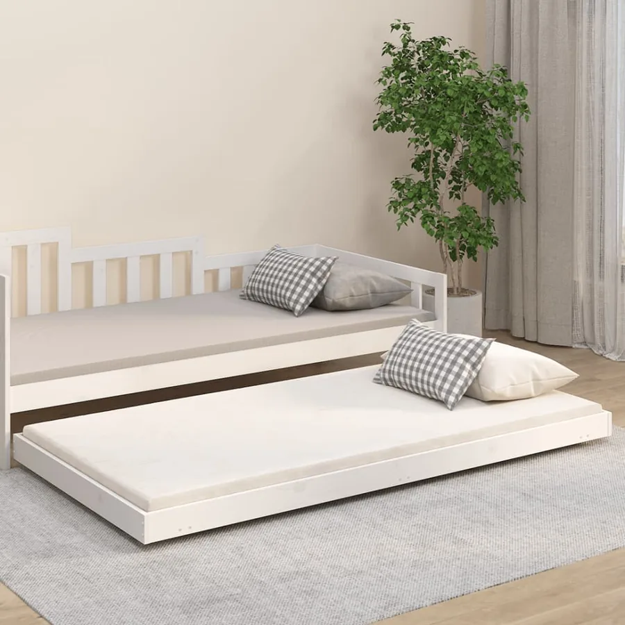 Cadre de lit sans matelas blanc 80x200 cm bois massif de pin