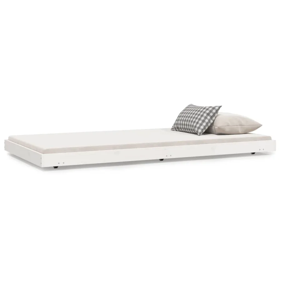 Cadre de lit sans matelas blanc 80x200 cm bois massif de pin - 2