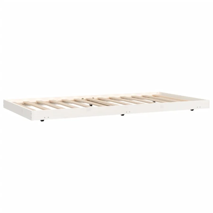 Cadre de lit sans matelas blanc 80x200 cm bois massif de pin - 4