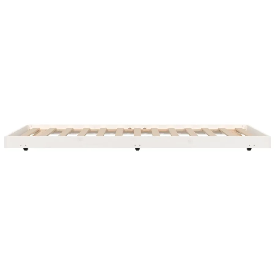 Cadre de lit sans matelas blanc 80x200 cm bois massif de pin - 5