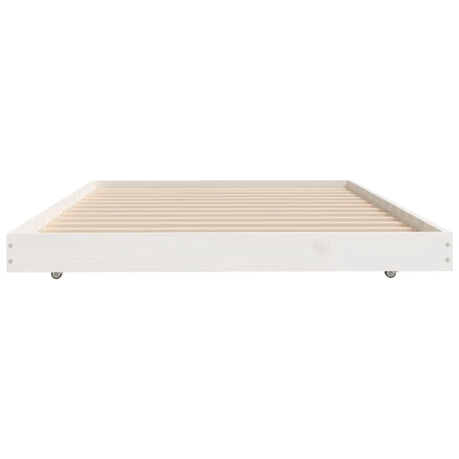 Cadre de lit sans matelas blanc 80x200 cm bois massif de pin - 6