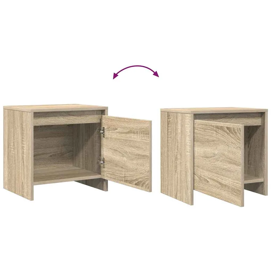 Tables de chevet 2 pcs chêne sonoma bois d'ingénierie - 10