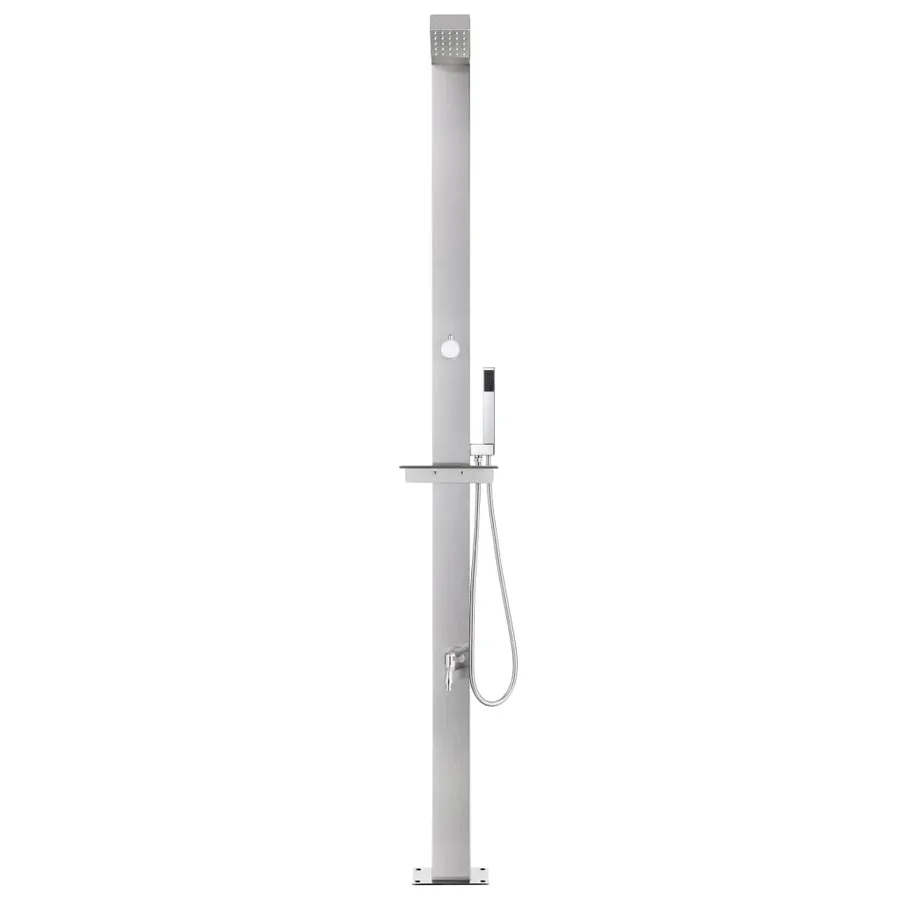 Douche de jardin avec base marron 225 cm Acier inoxydable - 4