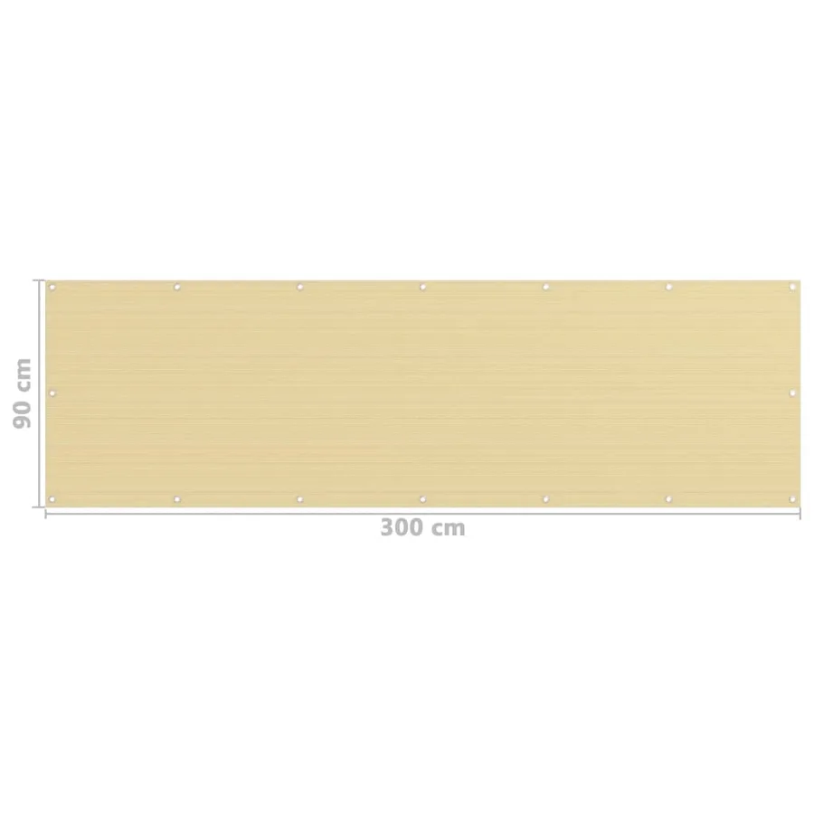 Écran de balcon Beige 90x300 cm PEHD - 5