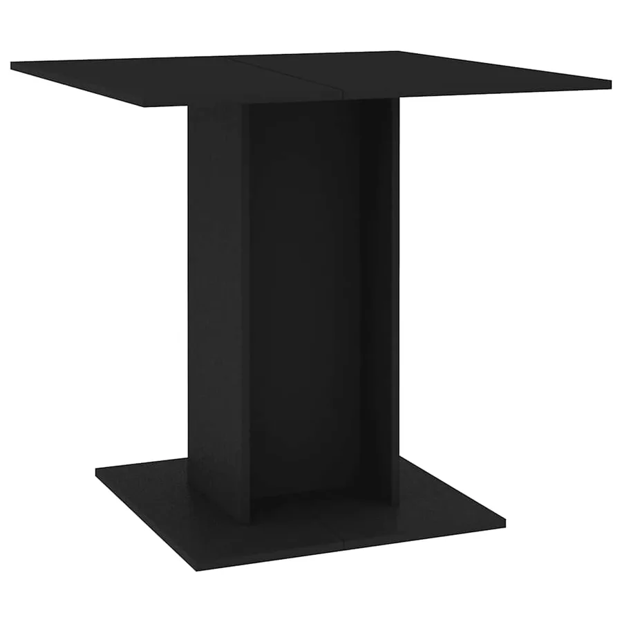 Table à manger Noir 80x80x75 cm bois d'ingénierie - 2