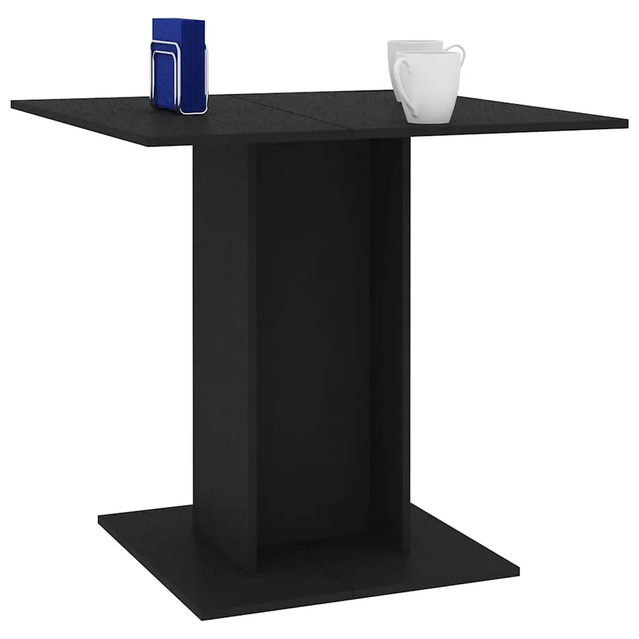Table à manger Noir 80x80x75 cm bois d'ingénierie - 5