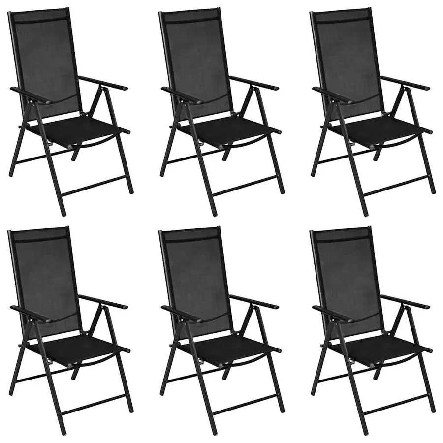 Ensemble à manger de jardin 7 pcs aluminium noir - 2