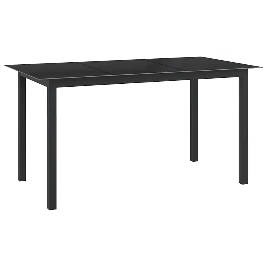 Ensemble à manger de jardin 7 pcs aluminium noir - 8
