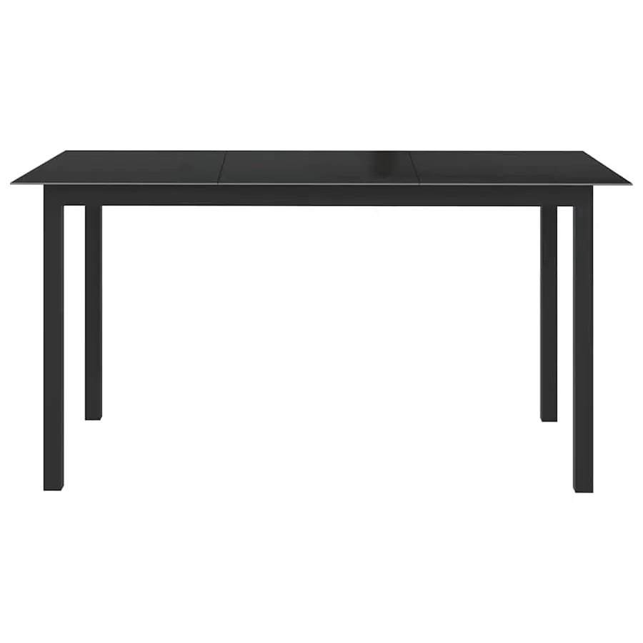 Ensemble à manger de jardin 7 pcs aluminium noir - 9