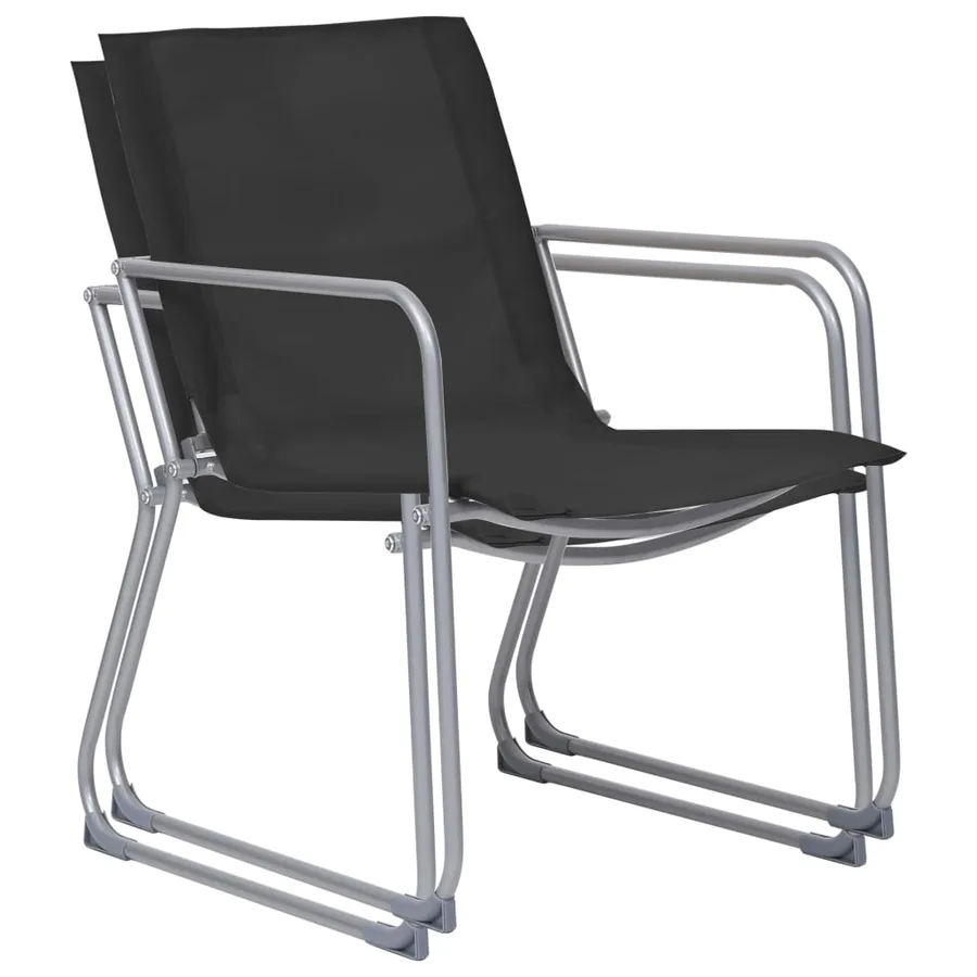 Salon de jardin 4 pcs Tissu et acier Noir - 10