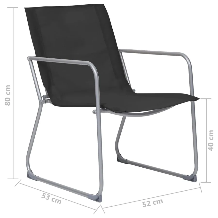 Salon de jardin 4 pcs Tissu et acier Noir - 14