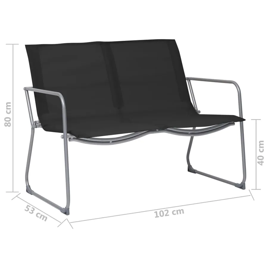 Salon de jardin 4 pcs Tissu et acier Noir - 15
