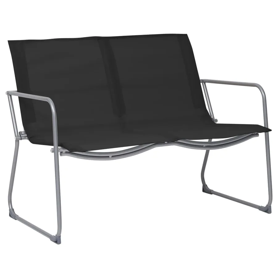 Salon de jardin 4 pcs Tissu et acier Noir - 3