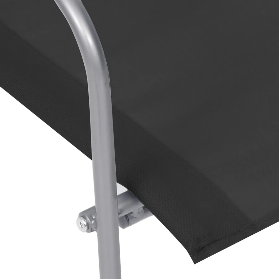 Salon de jardin 4 pcs Tissu et acier Noir - 6