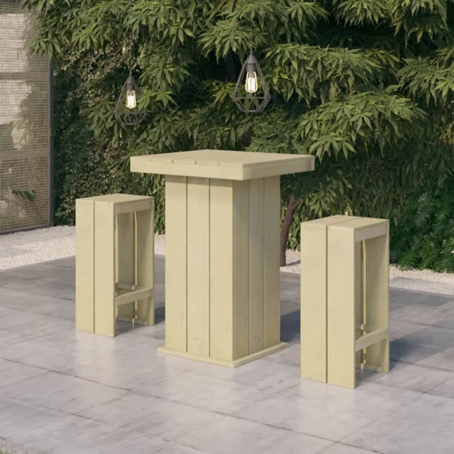 Meubles de bar de jardin 3 pcs Bois de pin imprégné