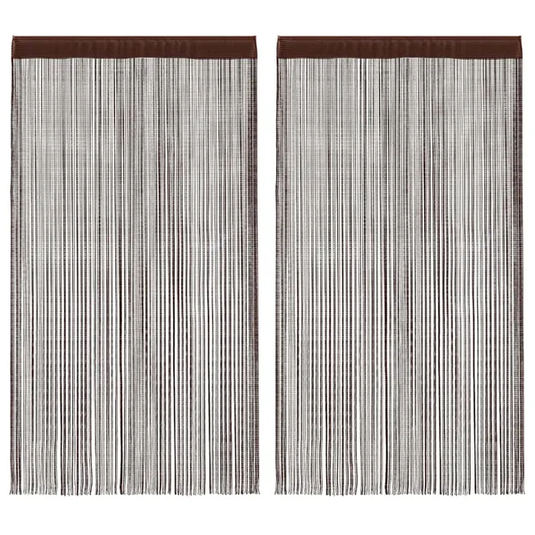 Rideau en fils 2 pcs 100 x 250 cm Marron