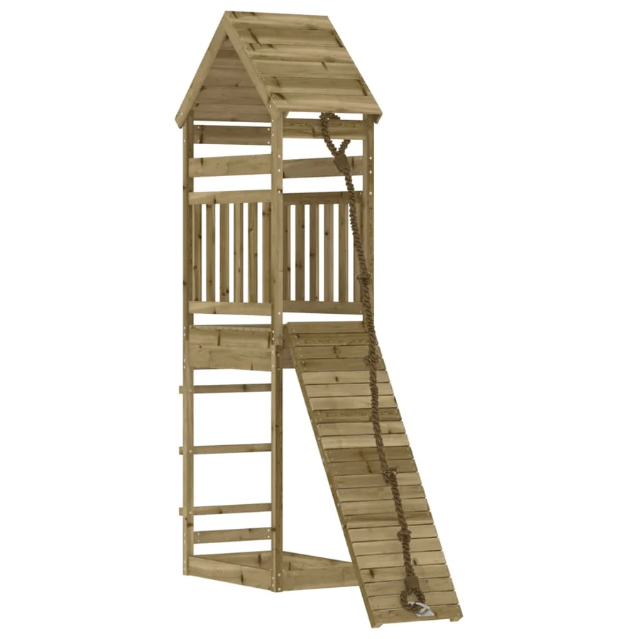 Maisonnette de jeu avec mur d'escalade bois de pin imprégné - 2