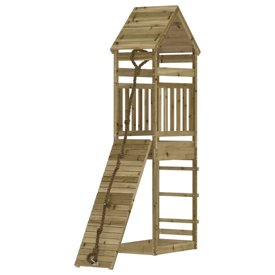 Maisonnette de jeu avec mur d'escalade bois de pin imprégné - 3