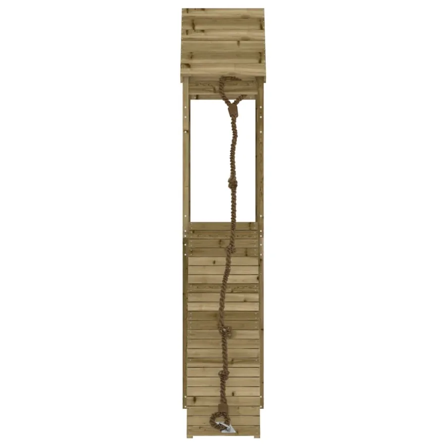 Maisonnette de jeu avec mur d'escalade bois de pin imprégné - 4