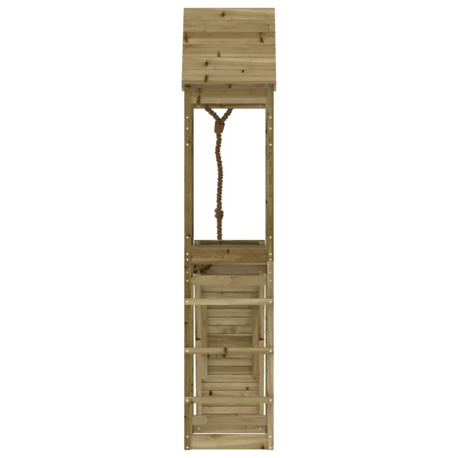 Maisonnette de jeu avec mur d'escalade bois de pin imprégné - 5