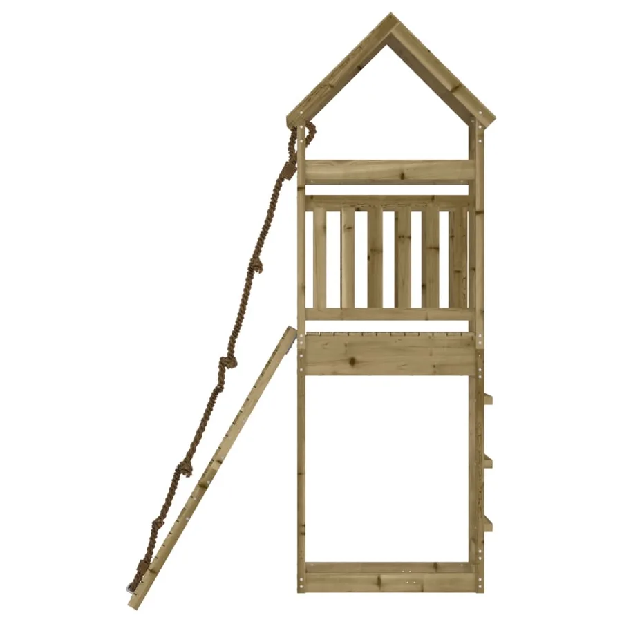 Maisonnette de jeu avec mur d'escalade bois de pin imprégné - 6