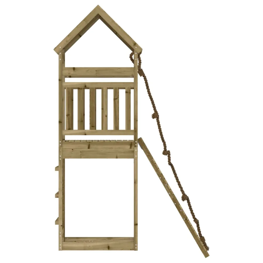 Maisonnette de jeu avec mur d'escalade bois de pin imprégné - 7