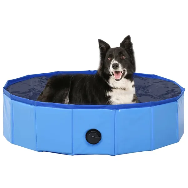 Piscine pliable pour chiens Bleu 80x20 cm PVC