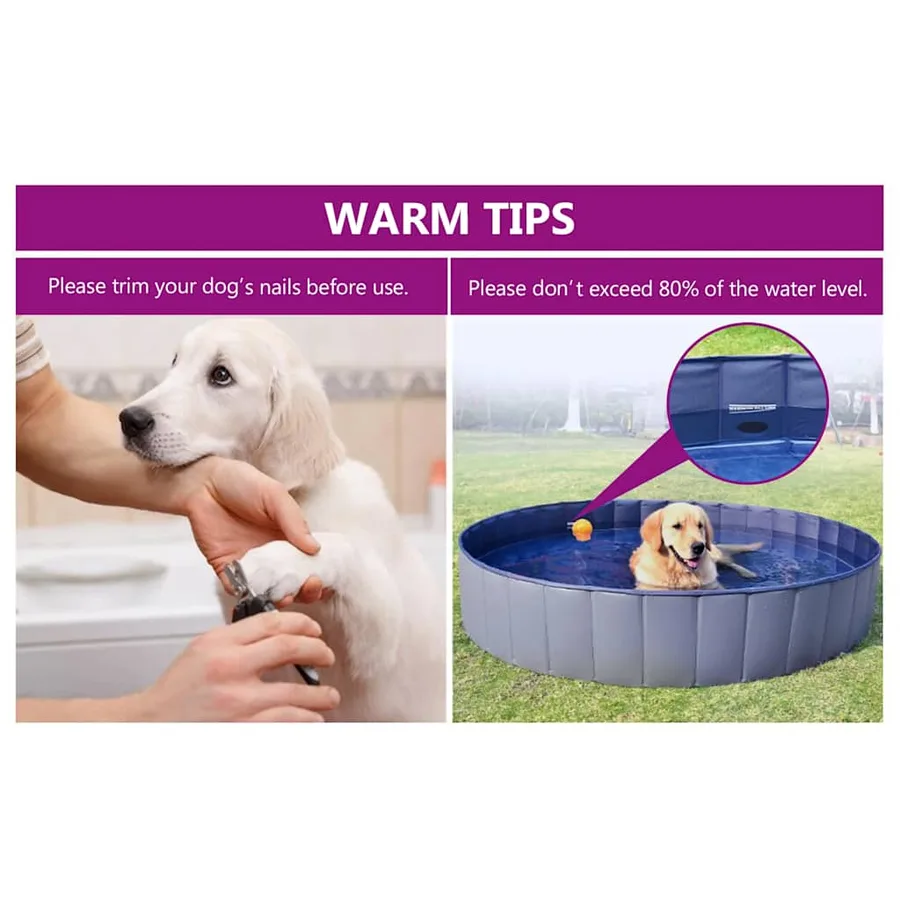 Piscine pliable pour chiens Bleu 80x20 cm PVC - 11