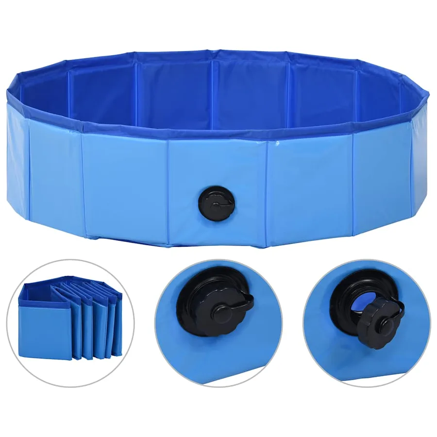 Piscine pliable pour chiens Bleu 80x20 cm PVC - 2