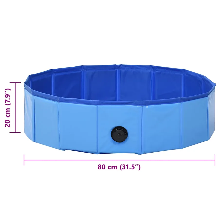 Piscine pliable pour chiens Bleu 80x20 cm PVC - 9